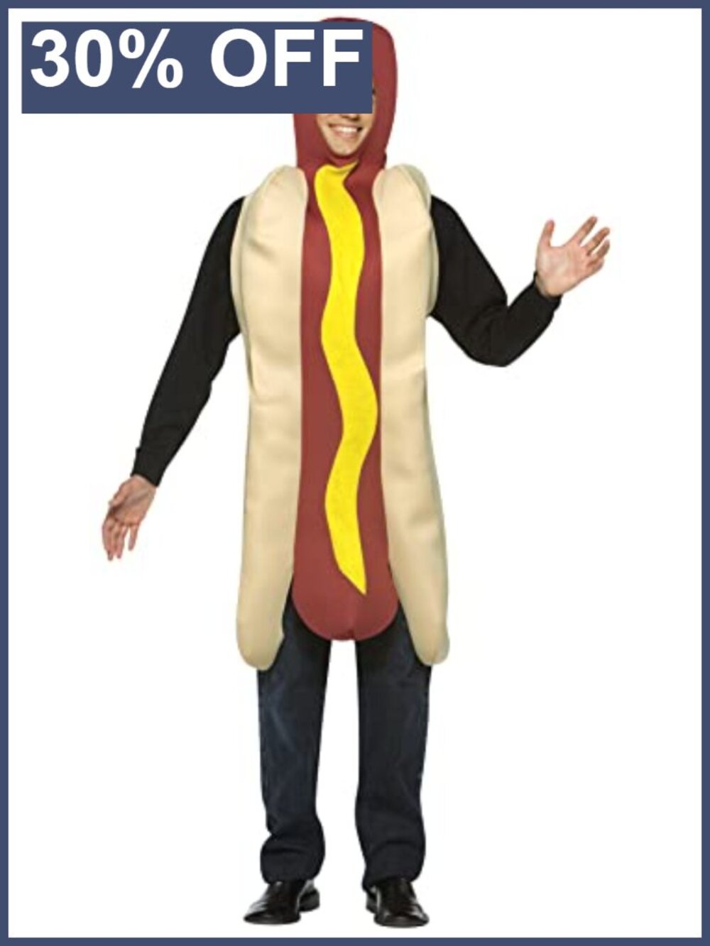 Lightweight Hot Dog Costume One-Piece Tunic Unisex Adult Halloween
